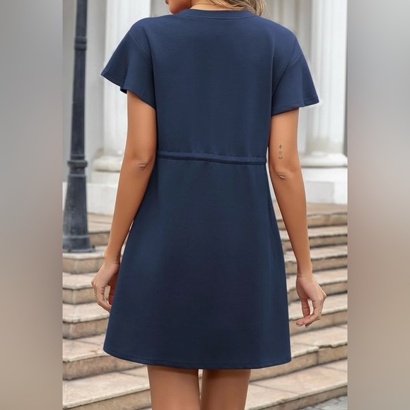 Evaless Round Neck Ruffle Sleeve Tshirt Dress - Picture 3 of 8